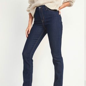 Old Navy High-Rise Straight Leg Dark Wash Jeans